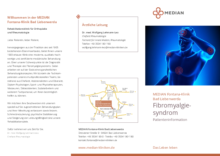 Infomaterial Fibromyalgiesyndrom der MEDIAN Fontana-Klinik Bad Liebenwerda