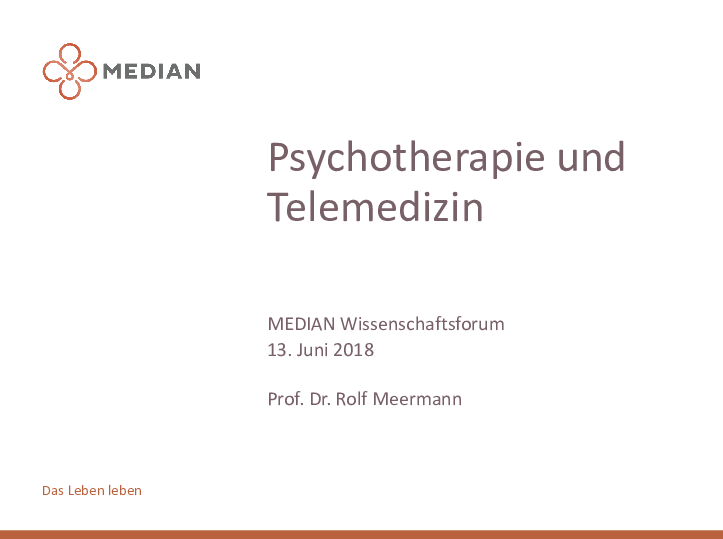Psychotherapie und Telemedizin in der MEDIAN Klinik