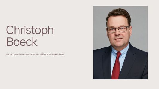 Zum 1. März 2024 übernahm Christoph Boeck die Kaufmännische Leitung in der MEDIAN Klinik Bad Sülze Zum 1. März 2024 übernahm Christoph Boeck die Kaufmännische Leitung in der MEDIAN Klinik Bad Sülze