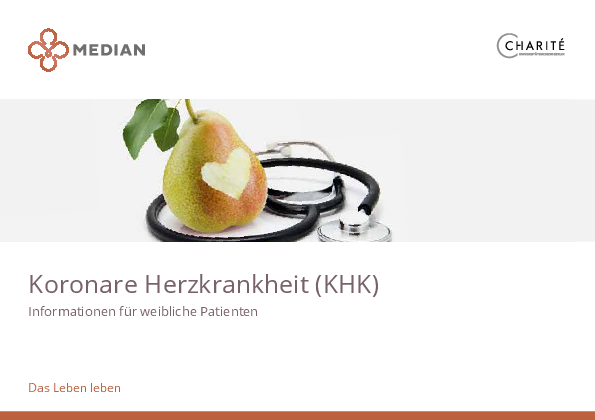 Flyer weibliche Patienten Koronare Herzkrankheit des MEDIAN Ambulantes Gesundheitszentrum Hannover