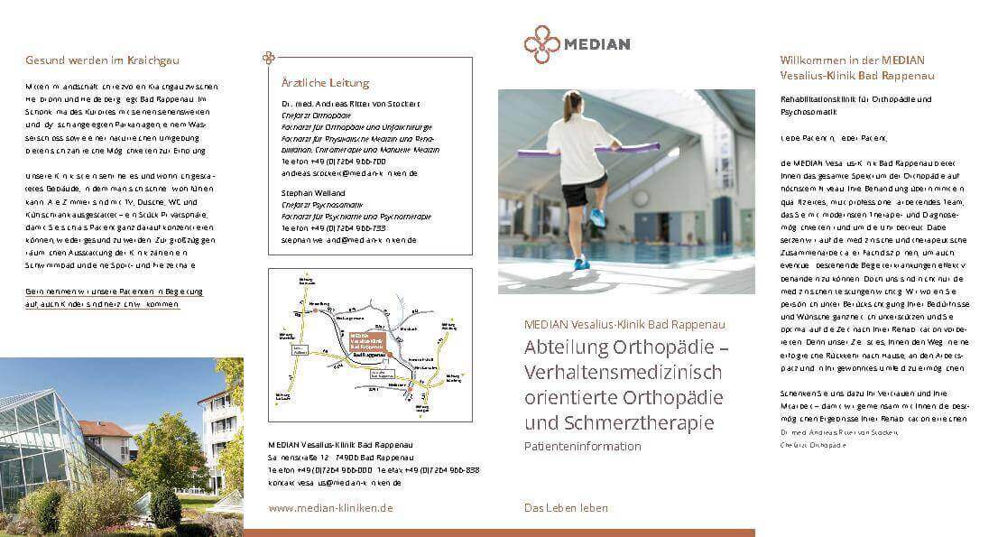 Infomaterial zur Orthopädie in der MEDIAN Vesalius-Klinik Bad Rappenau