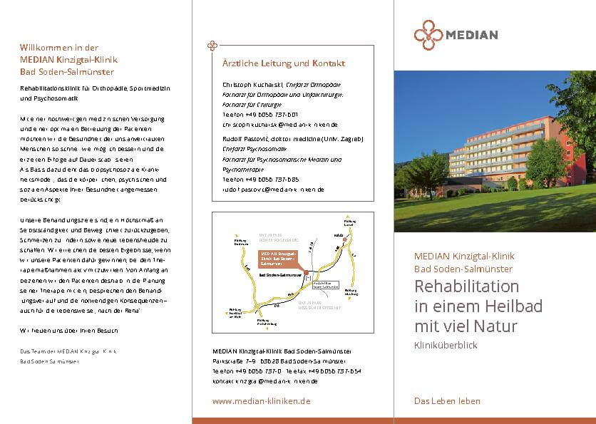 Infoflyer Kliniküberblick der MEDIAN Klinzigtal Klinik Bad Soden-Salmünster