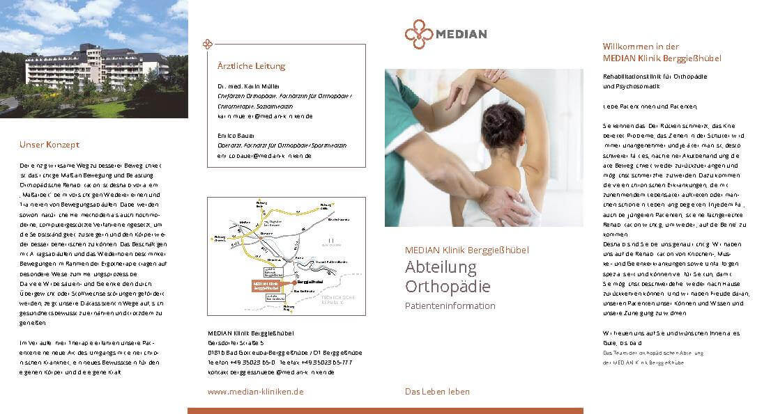 Patienteninformation Orthopädie der MEDIAN Klinik Berggießhübel