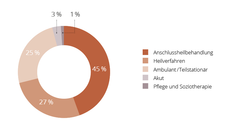 Diagramm Leistungsverteilung der MEDIAN Kliniken